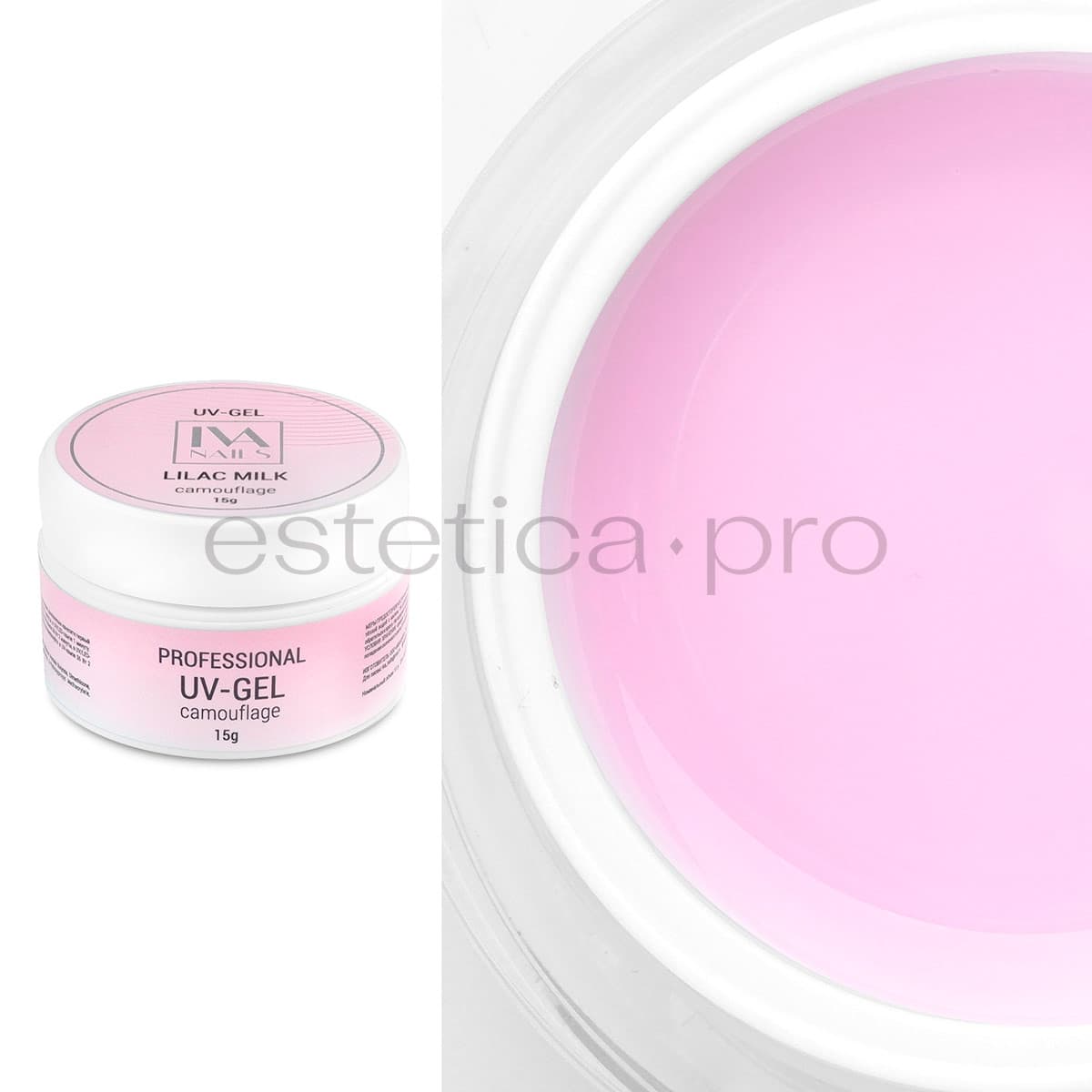 Моделирующий гель IVA Nails Lilac Milk, 15 гр.