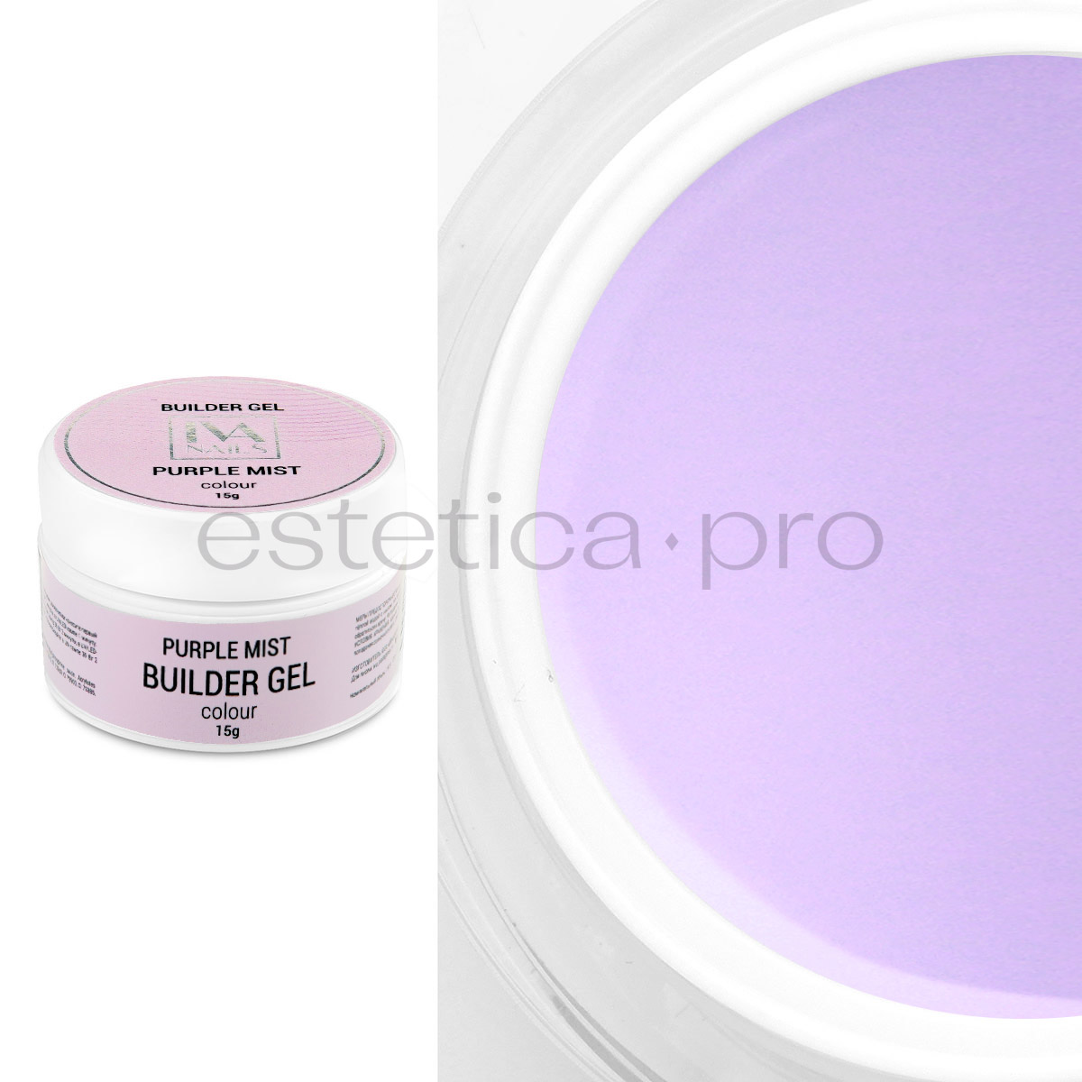Моделирующий гель IVA Nails Creamy Purple Mist, 15 гр.