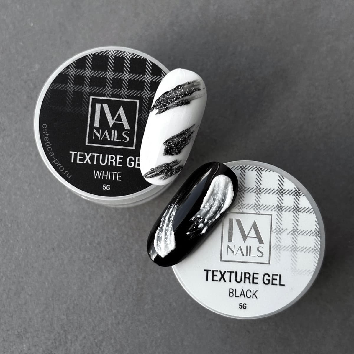Гель-краска Texture Gel IVA Nails Black, 5 гр.