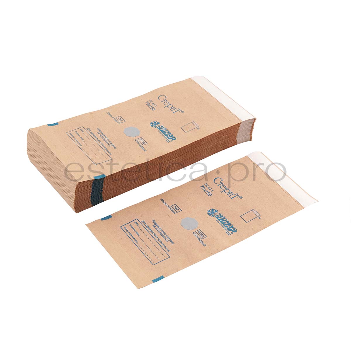 Пакеты для стерилизации (75*150) "Винар" из крафт- бумаги "Стерит", 100 шт