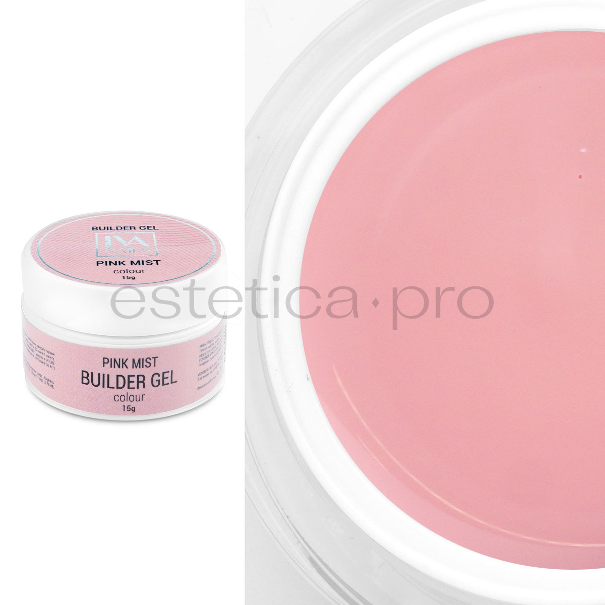 Моделирующий гель IVA Nails Creamy Pink Mist, 15 гр.