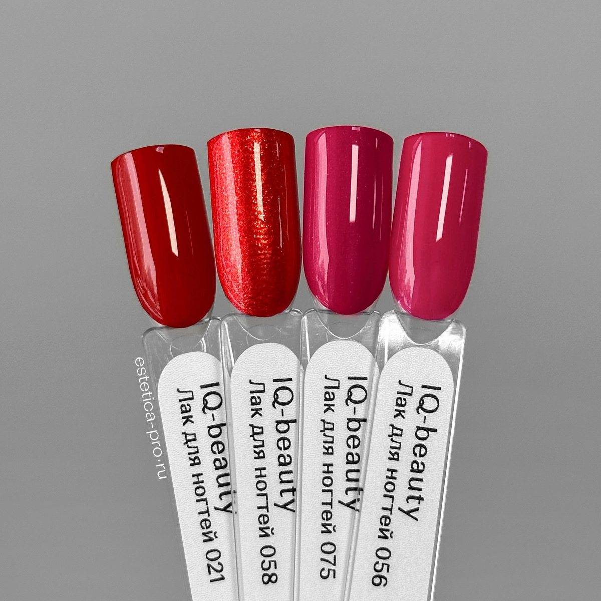 Лак для ногтей IQ Beauty 021(Like red lipstick) PROLAC+bioceramics, 12,5 мл.
