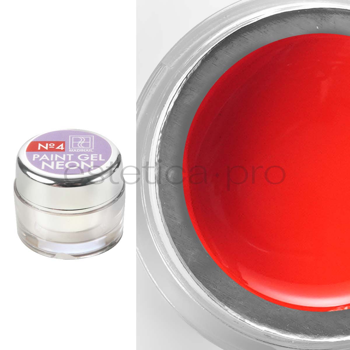 Гель-краска без липкого слоя Madinail Neon 04 Красная