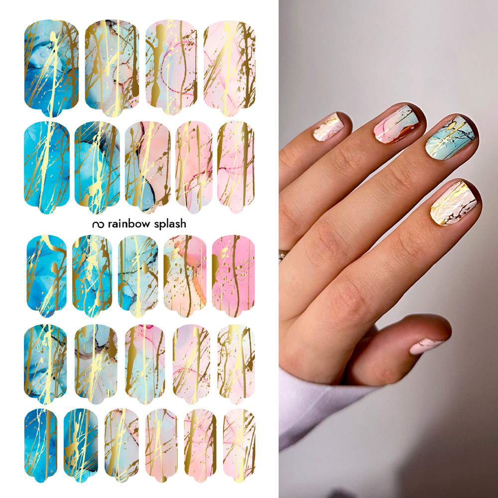 Пленки для дизайна Provocative Nails Rainbow Splash фольгированные