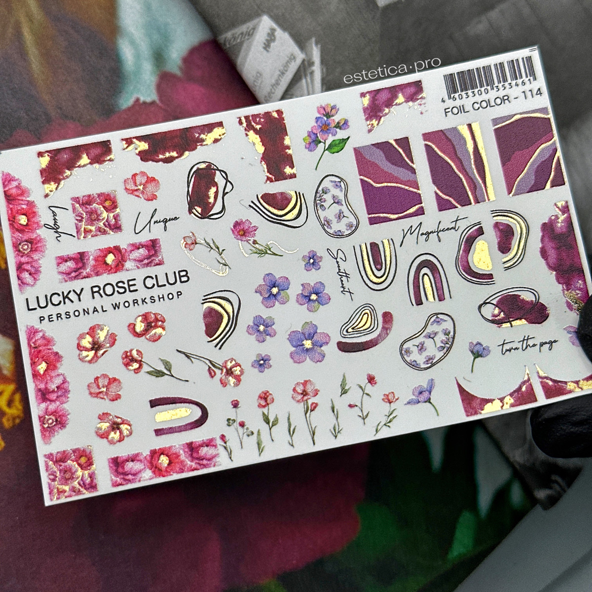 Слайдер-дизайн Lucky Rose Foil Colour gold-114