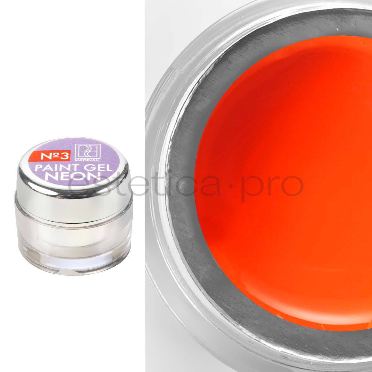 Гель-краска без липкого слоя Madinail Neon 03 Оранжевая