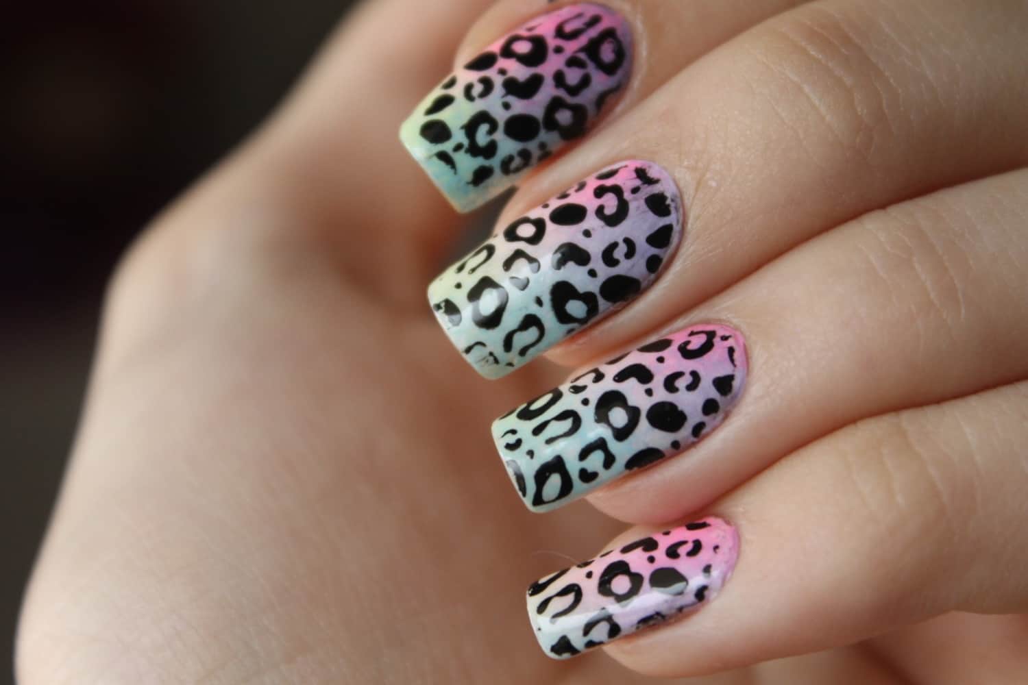 Дизайн ногтей цветной леопард (63 фото)
