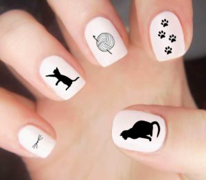Идеи дизайна с кошками по форме ногтей