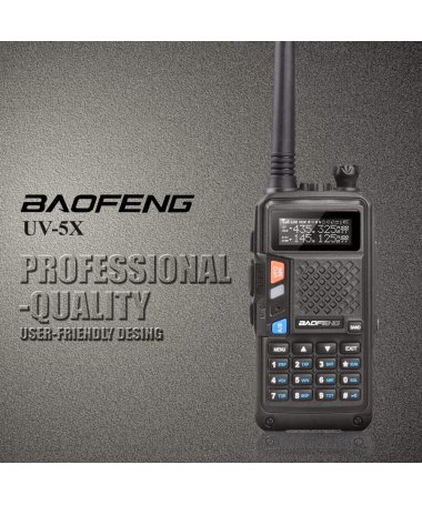 Рация Baofeng UV 5X         5 Ватт c гарнитурой. VHF (136—174 МГц) и UHF (400-520 МГц)  mobimik