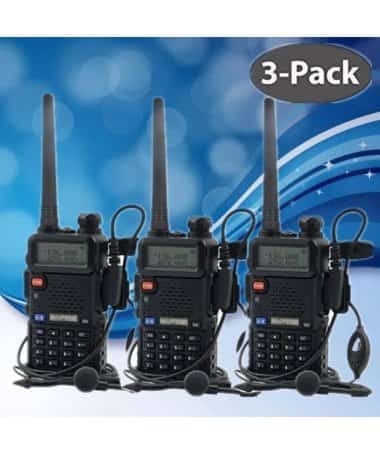 Комплект. 3 шт Рации Baofeng UV-5R c гарнитурами 