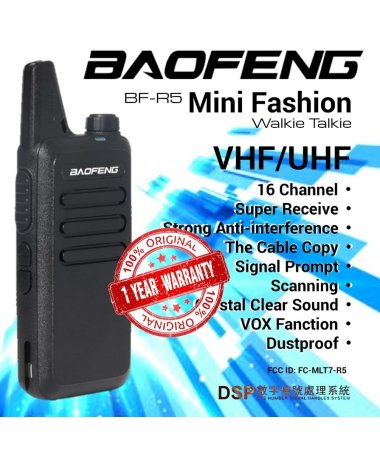 Рація Baofeng BF-R5 з гарнітурою                             Частоти 400-470 МГц