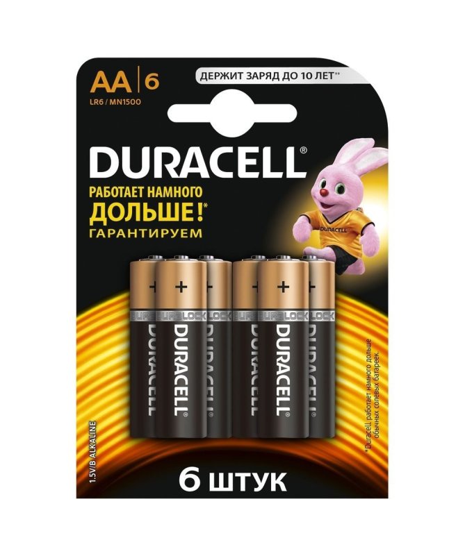Батарейки DURACELL Basic AA 1.5V LR6 6шт