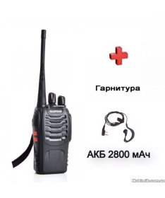 Рація Baofeng BF-888s+ з посиленним акумулятором            з гарнітурою  UHF Частота: 400 - 520 МГц