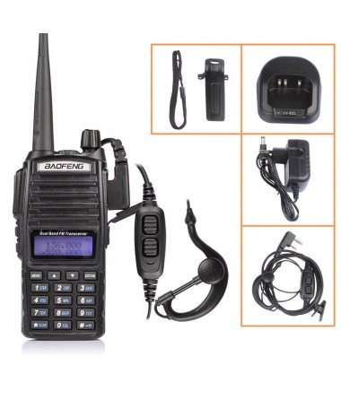 Рация Baofeng UV-82  c гарнитурой VHF/UHF Dual-Band 136-174/400-520MHz 2-PTT 5W Two Way Radio