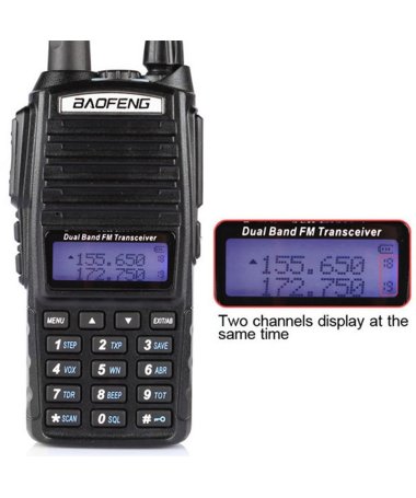 КОмплект 2 штуки Рації Baofeng UV-82 з гарнітурами VHF/UHF Dual-Band 136-174/400-520MHz 2-PTT 8W Two Way Radio