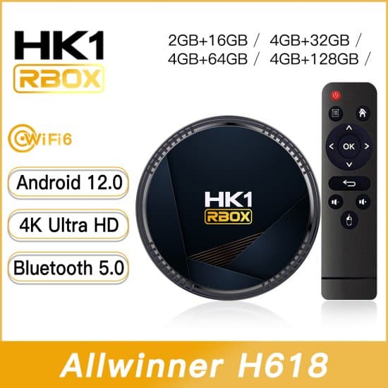 Android tv box HK1RBOX-H8 Android 12.0 Quad core ARM Cortex A53 WIFI 2.4/5.8G BT 5.0+ Smart TV Box