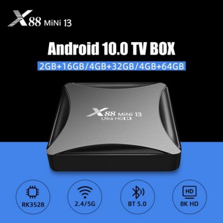 Android tv box X88 mini 13 Android 13.0 RK3528 Quad-Core 64bit Cortex-A53 HO 8K WIFI 2.4/5G Smart TV Box