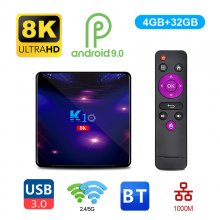 Android tv box K10 Android 9.0 S905X3 Google certifie 4K 2.4G/5G WiFi Smart TV Box