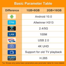 X96Q PRO Android Box Allwinner H313 2.4/5G WIFI 100M