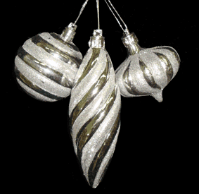 Ёлочное украшение набор (3шт) (H-6см) цвет: серебро DN-21739 оптом