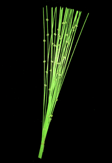 Кристаллы на бамбуковом стебле (80см) (30шт/уп), зеленые+желтые PV3054 оптом
