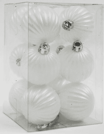 Шар-декор новогодний (d-5см) набор (12шт) цв.белый перламутр DN-53116 оптом