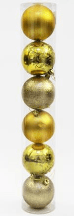 Шары-декор новогодний       (d-8см) набор (6шт) цв.золото DN-53342 оптом