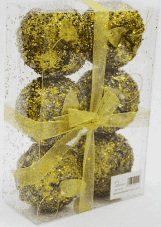 Яблоко-декор новогодний (H-9см) цв.золото DN-52793 оптом