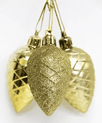 Шар-декор новогодний (H-6см)  набор (3шт) цв.золото DN-52022 оптом