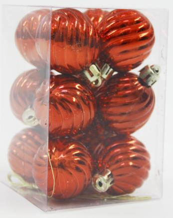 Шар-декор новогодний (d-5см) набор (12шт) цв.красный DN-53115 оптом