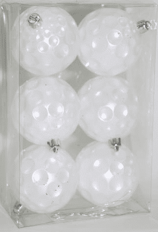 Шар-декор новогодний (d-7см) набор (6шт) цв.белый перламутр DN-53147 оптом