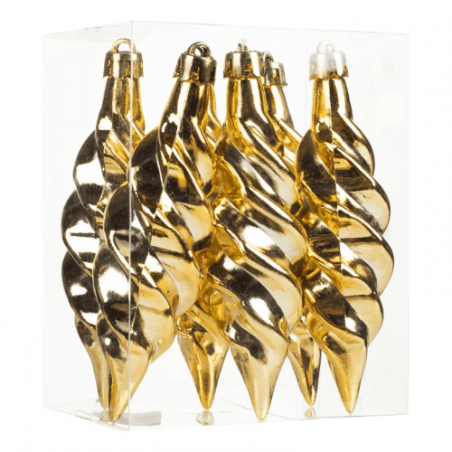 Спираль-декор новогодний (h-11см) набор  цв.золото            DN-53165                       Цена за 6шт оптом
