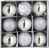 Шар-декор новогодний (d-6см)набор (9шт) цв.серебро DN-52037 с доставкой по России от фирмы Изумруд