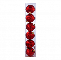 Шар-декор новогодний (d-6см) набор  цв.красный DN-53123   Цена за 6шт с доставкой по России от фирмы Изумруд
