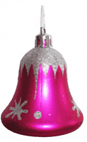 Ёлочное украшение "Колокольчики" набор (3шт) (H-7см) цвет: розовый DN-32063 с доставкой по России от фирмы Изумруд