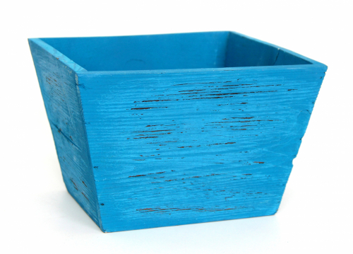 Кашпо деревянное квадратное (21*21*15см) цв.синий антик RD-52055I оптом