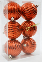 Шар-декор новогодний (d-7см) набор (6шт) цв.красный DN-53126 с доставкой по России от фирмы Изумруд