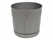 ST163-04 - Цветочный горшок с поддоном "KORAD" - 240мм серебро с доставкой по России от фирмы Изумруд