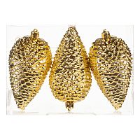 Шишка-декор новогодний (h-13см) набор  цв.золото             DN-53183              Цена за 3шт с доставкой по России от фирмы Изумруд