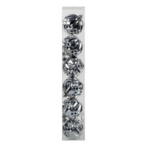 Шар-декор новогодний (d-6см) набор  цв.серебро DN-53152    Цена за 6шт оптом