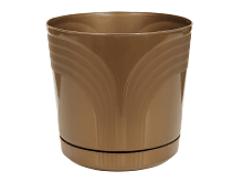 ST159-03 - Цветочный горшок с поддоном "KORAD" - 120мм золото с доставкой по России от фирмы Изумруд