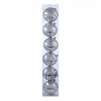 Шар-декор новогодний (d-8см) набор  цв.серебро DN-55508   Цена за 6шт с доставкой по России от фирмы Изумруд