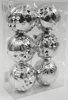 Шар-декор новогодний (d-6см) набор (6шт) цв.серебро DN-53152 с доставкой по России от фирмы Изумруд