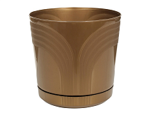 ST162-03 - Цветочный горшок с поддоном "KORAD" -210мм золото с доставкой по России от фирмы Изумруд