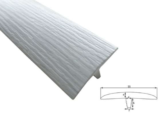Врезной профиль без обхвата из гибкого ПВХ T33 BK4003 дуб белый.