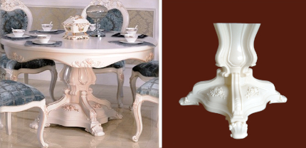 Столы и стулья для обеденных групп в классическом стиле с использованием опор и каркасов из ABS