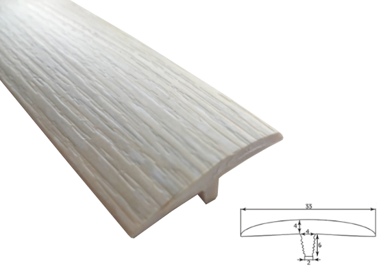 Врезной профиль без обхвата из гибкого ПВХ T33 BK4001 дуб атланта.