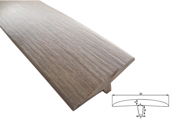 Врезной профиль без обхвата из гибкого ПВХ T33 BK4007 ясень шимо светлый.