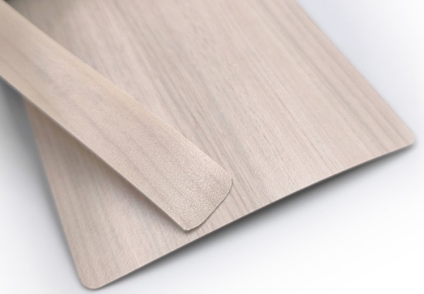 Кромочная лента ПВХ 0,4*19 мм BR513 с плитой ЛДСП 16 мм береза песочная.