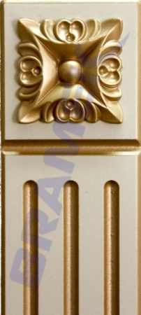 Декоративная розетка из гибкого ПВХ SY 11168 на мебельной пилястре - пример использования.